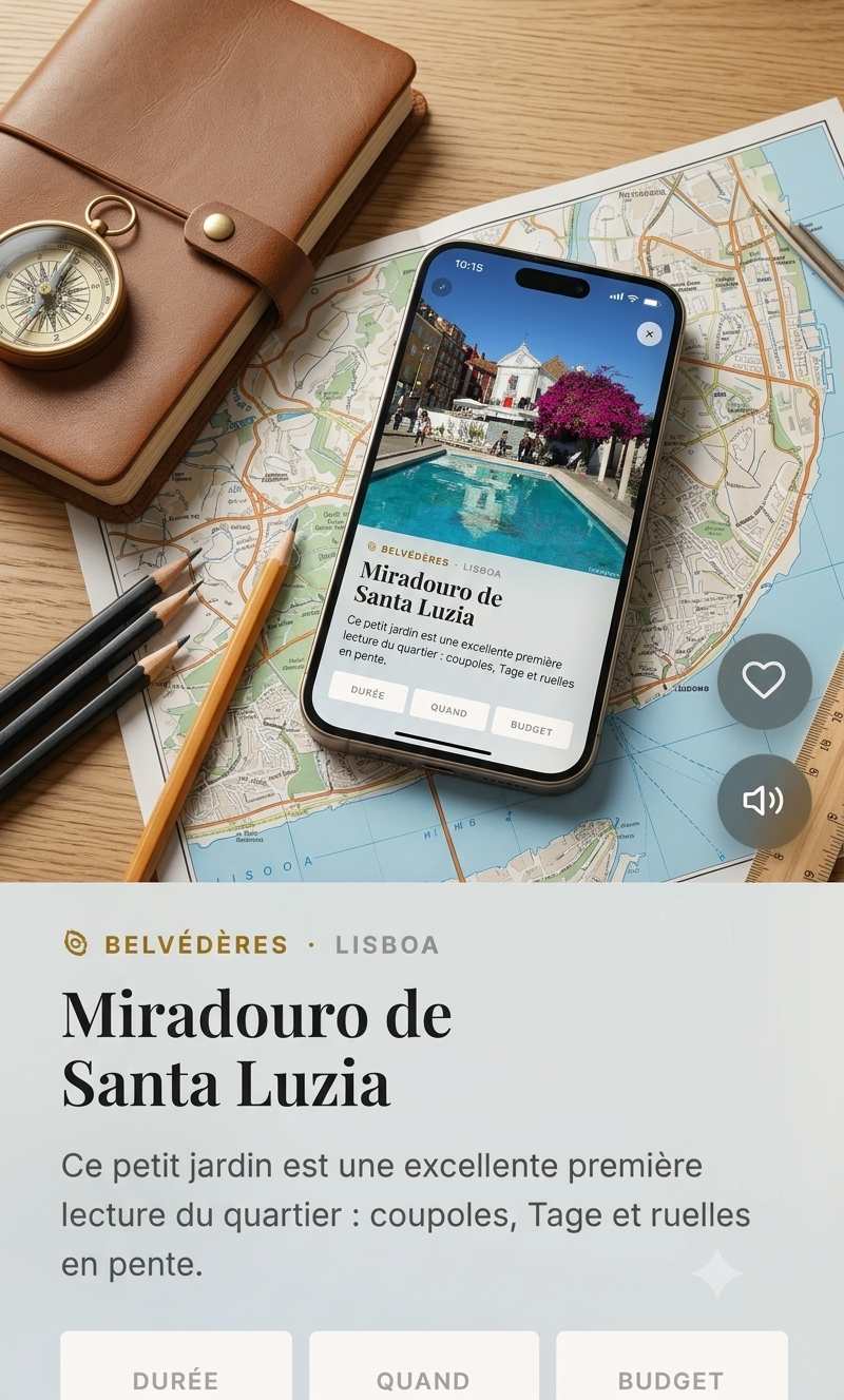 Conseils pratiques — aperçu de l’application Atlas Guides Lisboa Insider