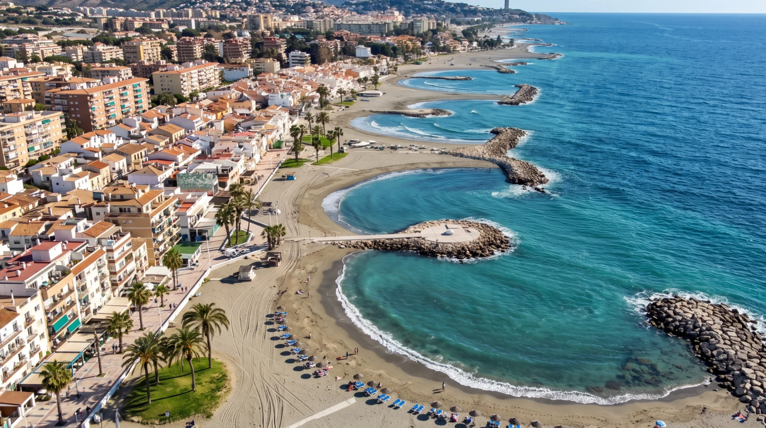 Baie de Malaga vue depuis Pedregalejo